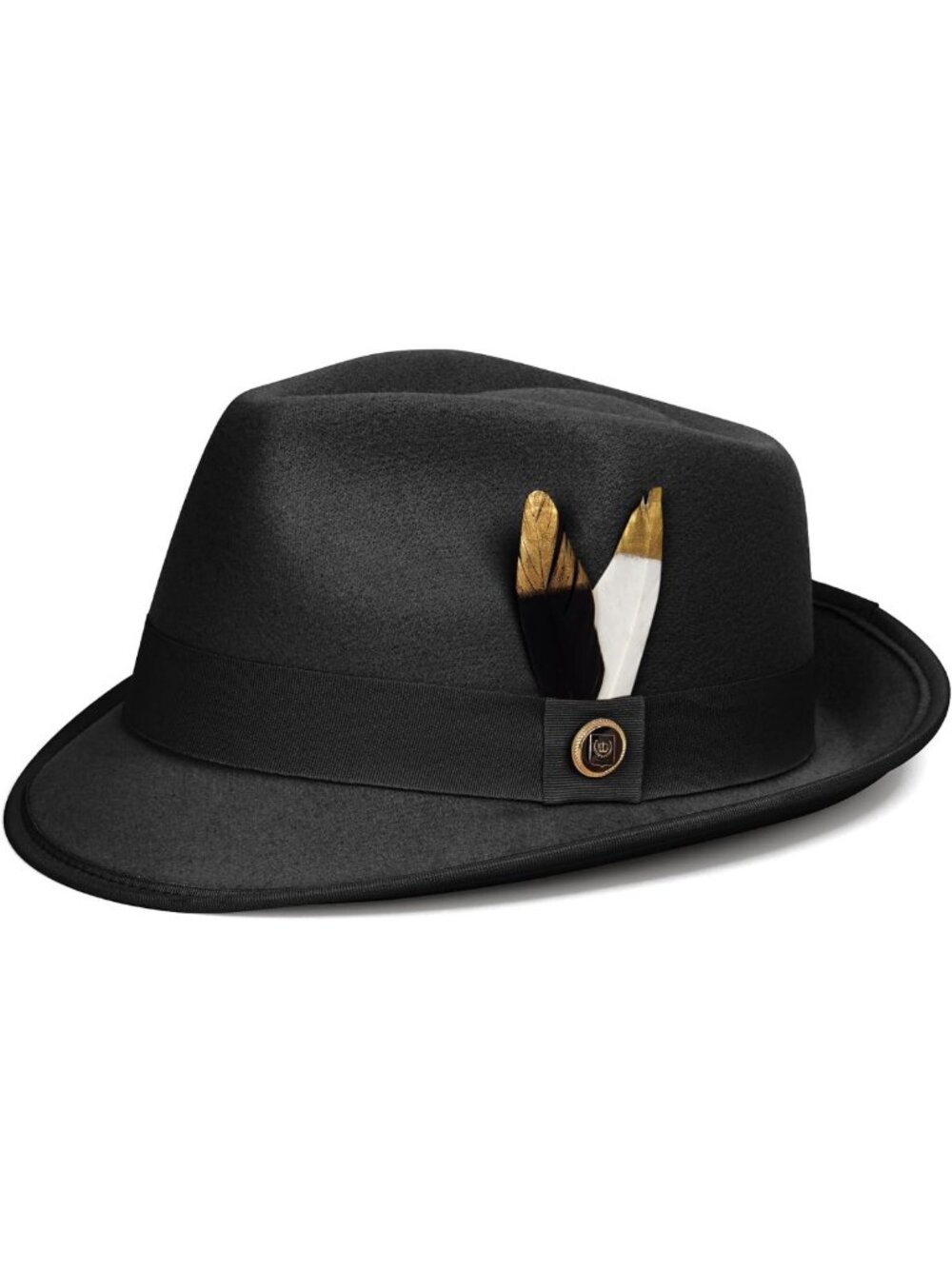 Stylish Short Brim Fedora Hat for Men & Women | Felt Trilby with Feather Accent